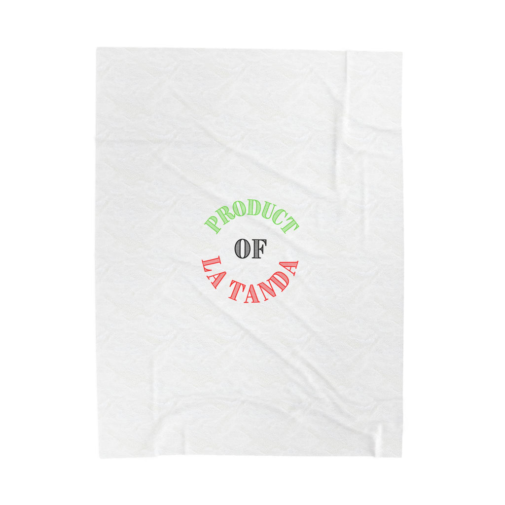 Plush Blanket — "Product of La Tanda" Lightweight Velveteen Throw