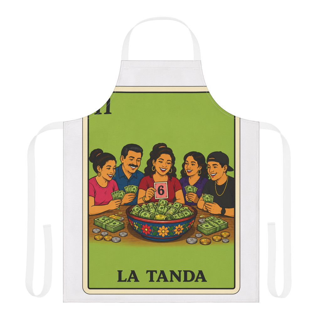 La Tanda Apron – Colorful Lotería Kitchen Apron for Family Gatherings