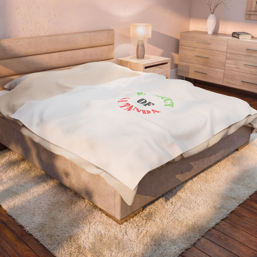 Plush Blanket — "Product of La Tanda" Lightweight Velveteen Throw