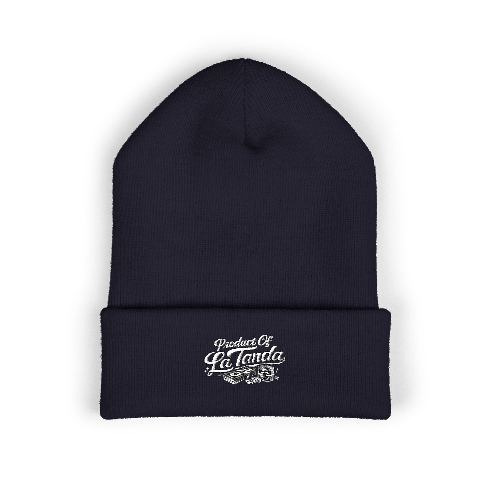 Classic Cuffed Beanie - "Product of La Tanda" Embroidered Warm Knit Hat