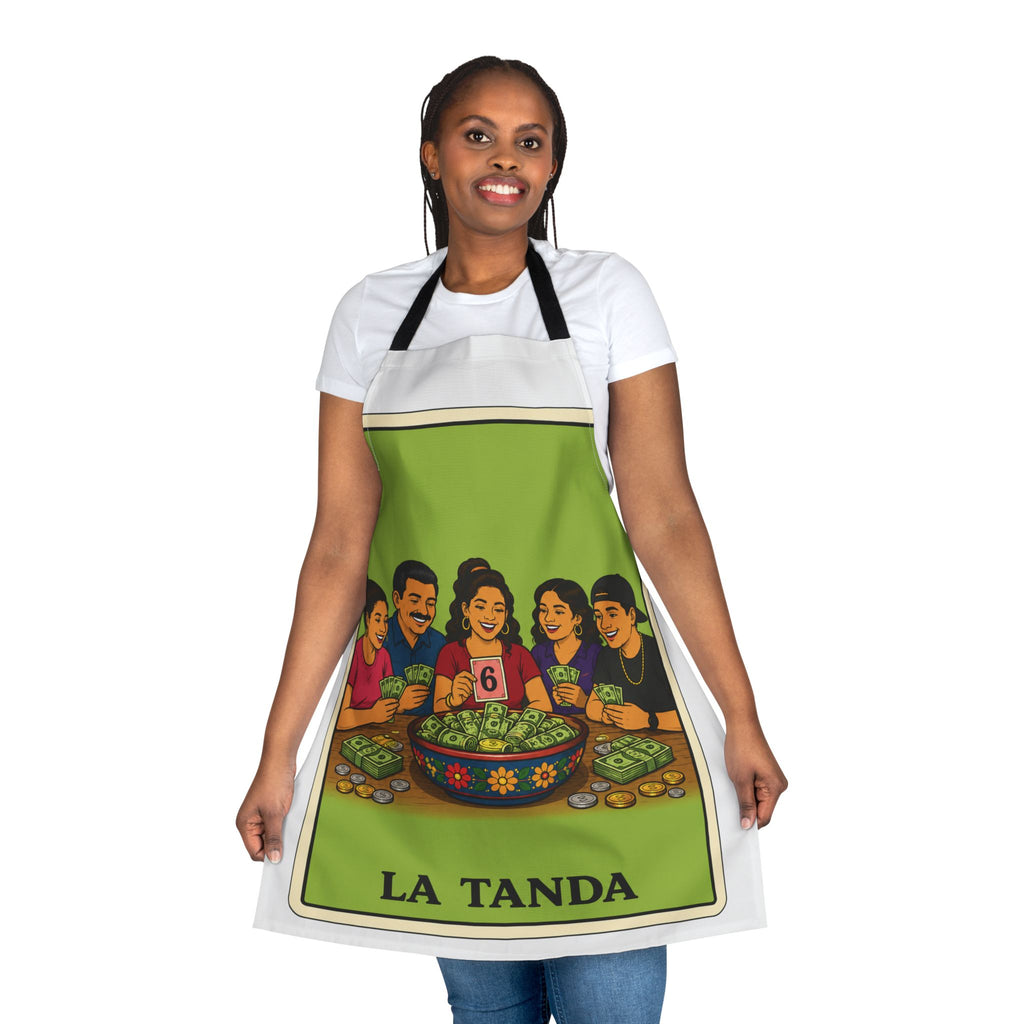 La Tanda Apron – Colorful Lotería Kitchen Apron for Family Gatherings