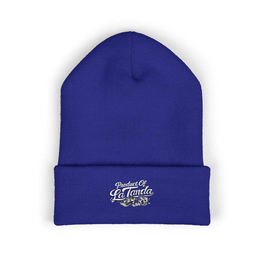Classic Cuffed Beanie - "Product of La Tanda" Embroidered Warm Knit Hat
