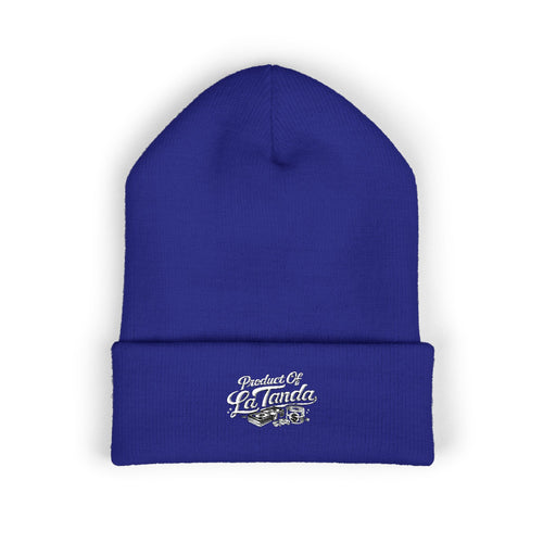 Classic Cuffed Beanie - "Product of La Tanda" Embroidered Warm Knit Hat