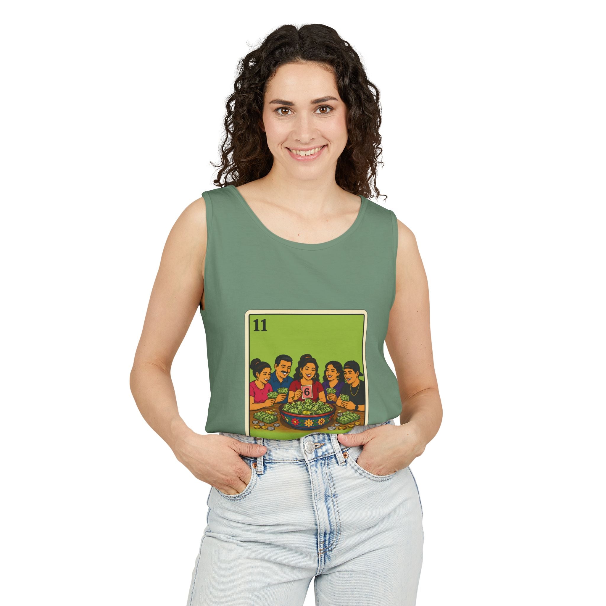 La Tanda Tank Top — Vintage Lotería Card Graphic Tank