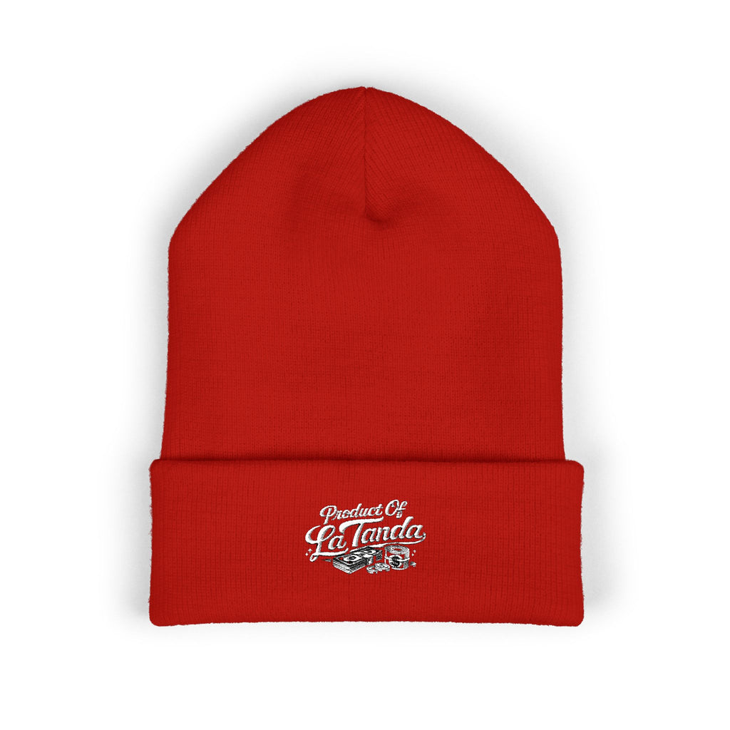 Classic Cuffed Beanie - "Product of La Tanda" Embroidered Warm Knit Hat
