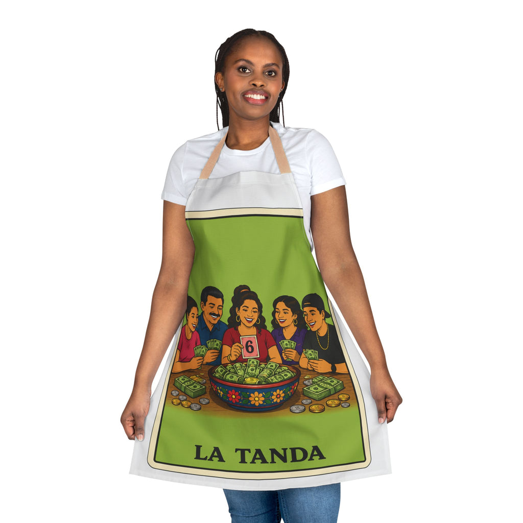 La Tanda Apron – Colorful Lotería Kitchen Apron for Family Gatherings
