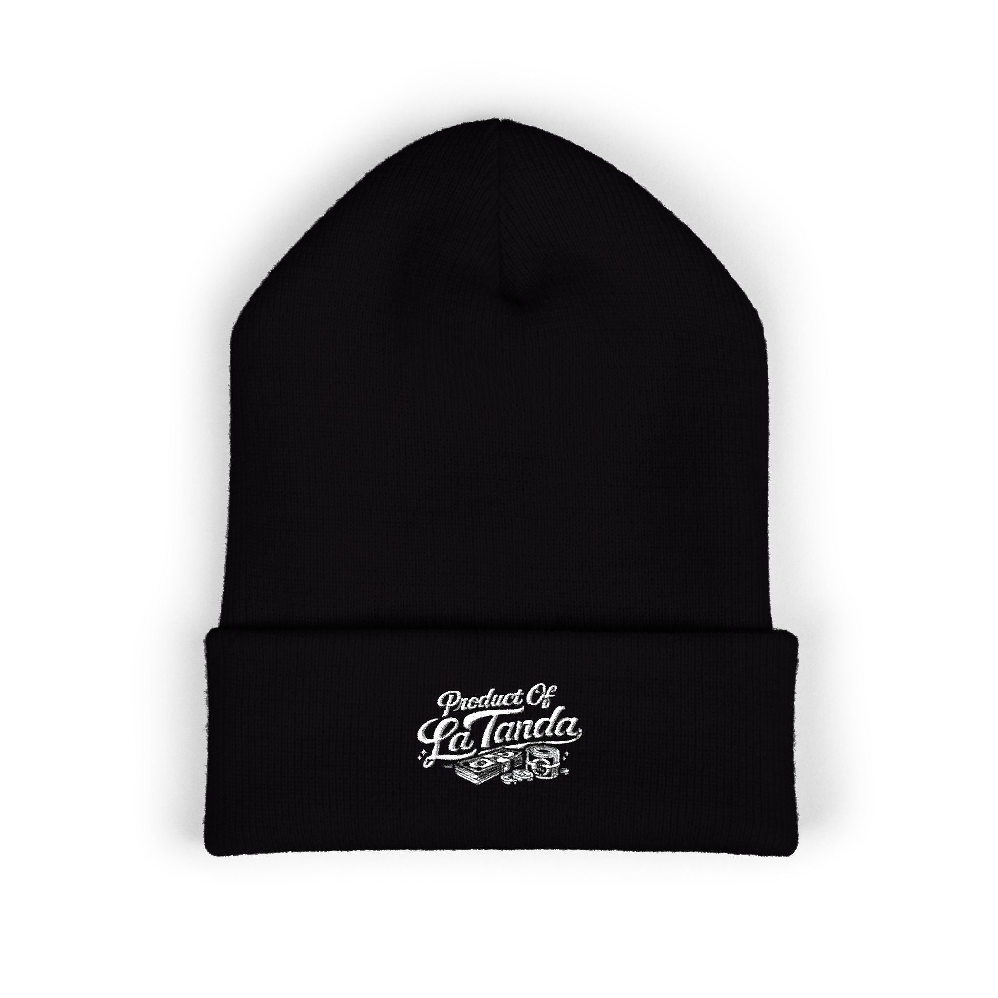 Classic Cuffed Beanie - "Product of La Tanda" Embroidered Warm Knit Hat