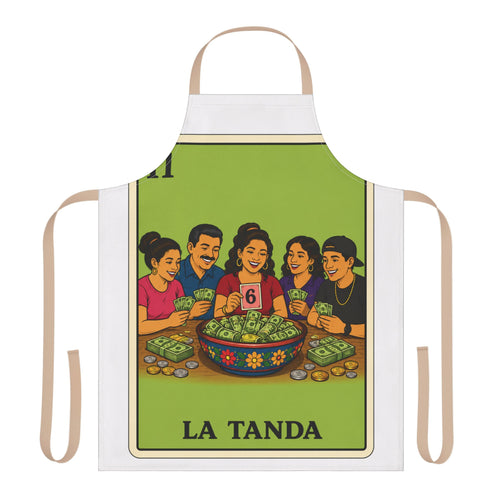 La Tanda Apron – Colorful Lotería Kitchen Apron for Family Gatherings