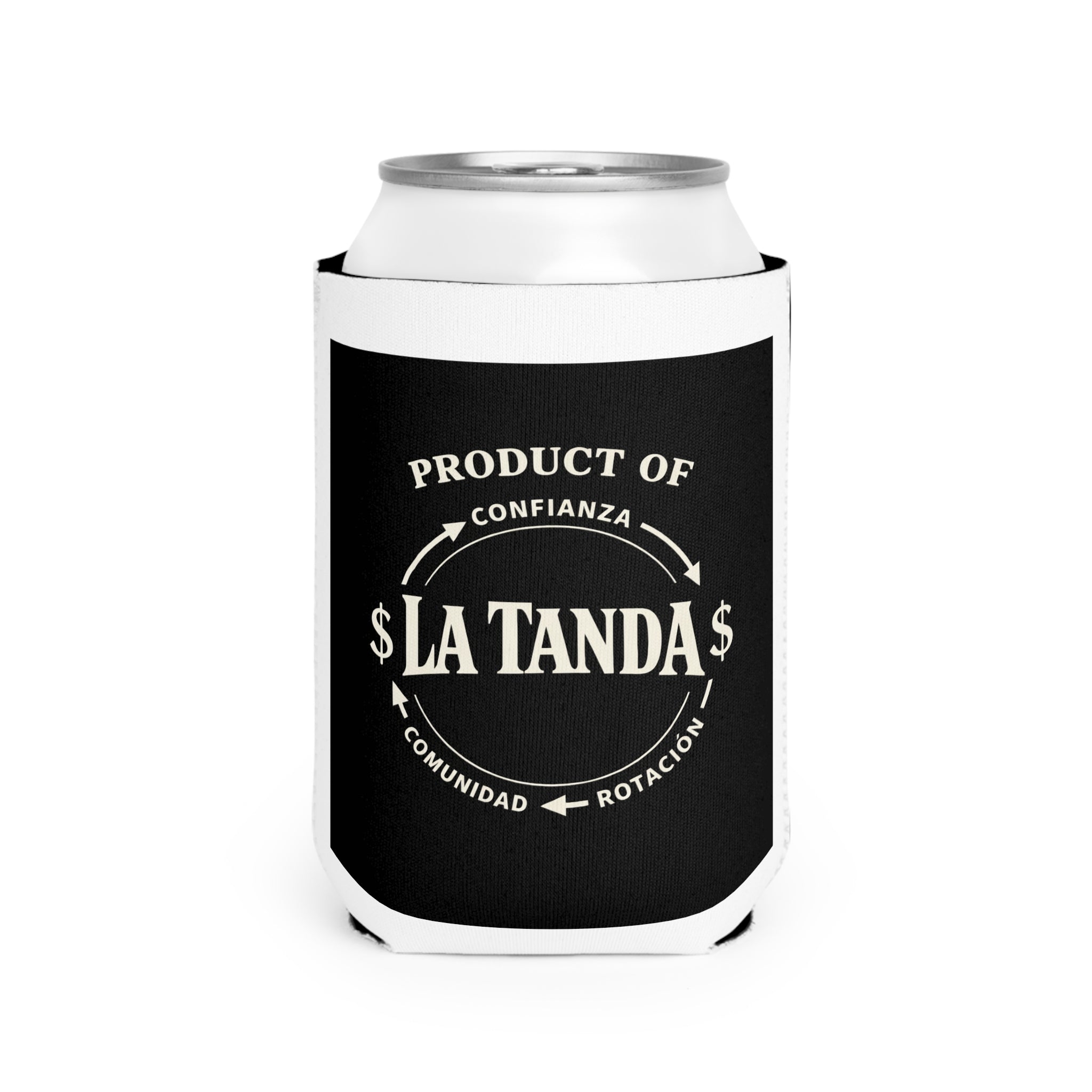 Can Cooler Sleeve - “La Tanda” Vintage Money Circle Design