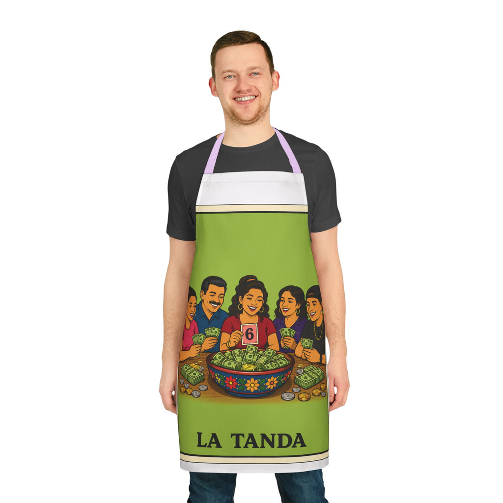 La Tanda Apron – Colorful Lotería Kitchen Apron for Family Gatherings