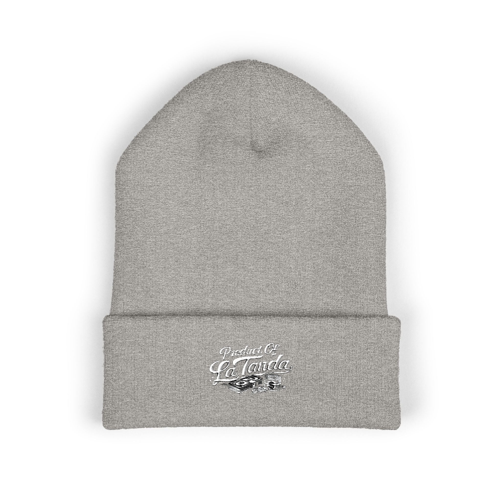 Classic Cuffed Beanie - "Product of La Tanda" Embroidered Warm Knit Hat