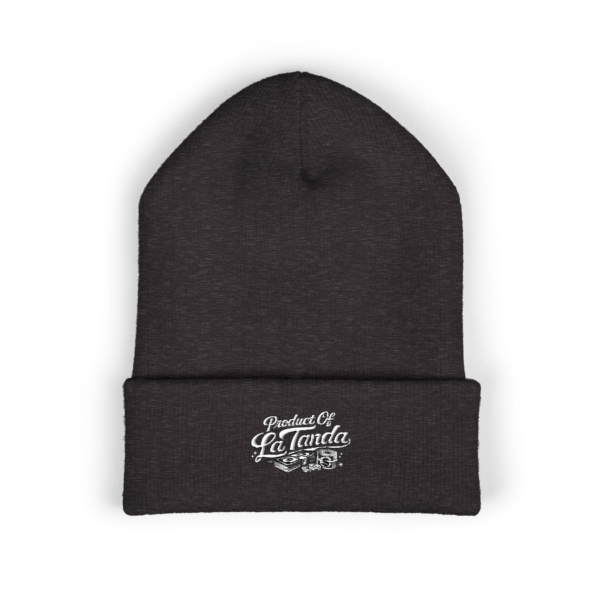 Classic Cuffed Beanie - "Product of La Tanda" Embroidered Warm Knit Hat