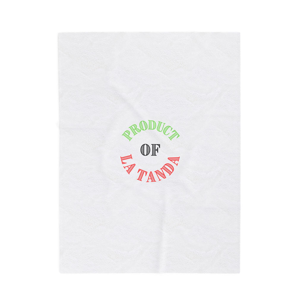 Plush Blanket — "Product of La Tanda" Lightweight Velveteen Throw