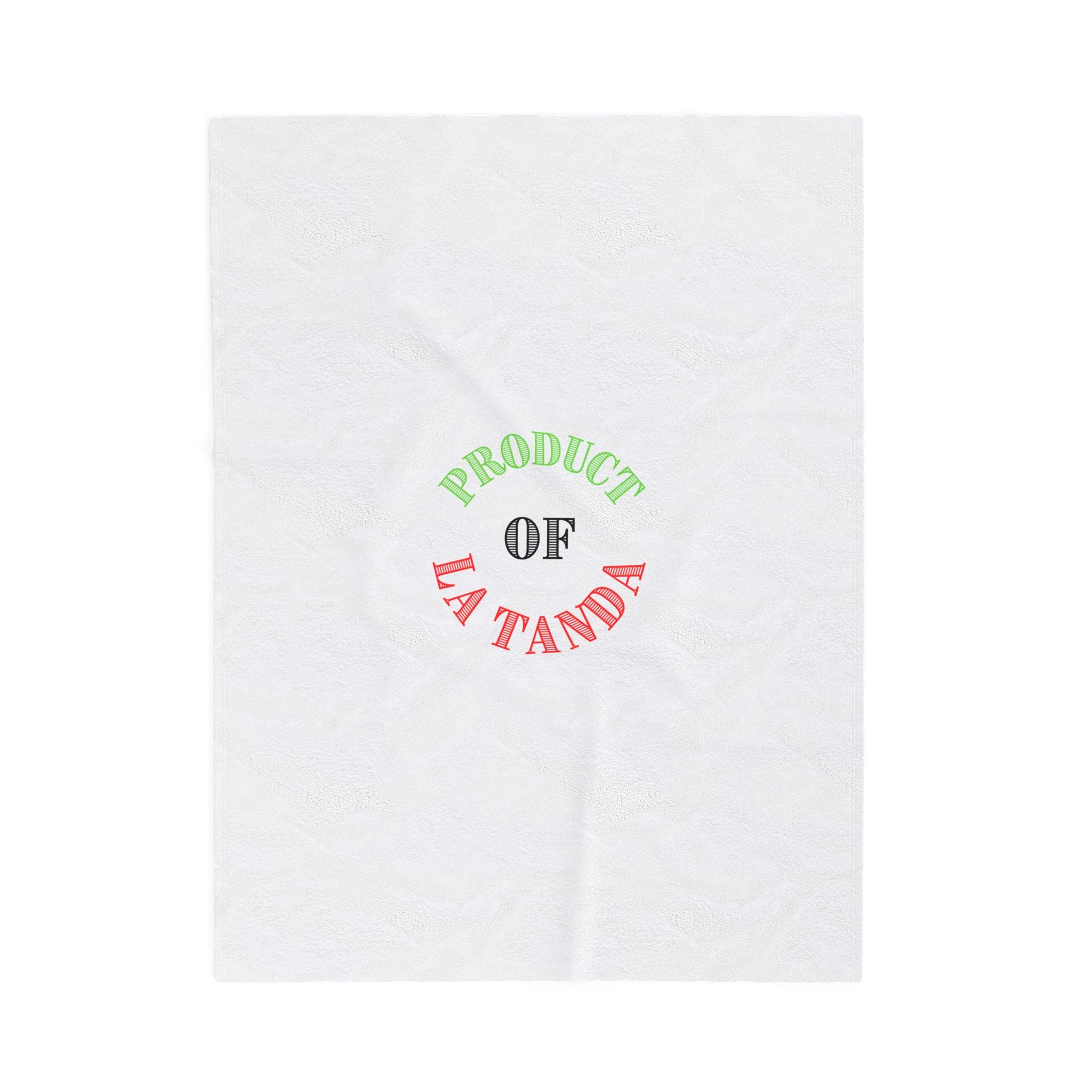 Plush Blanket — "Product of La Tanda" Lightweight Velveteen Throw