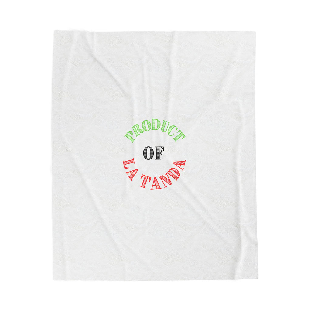 Plush Blanket — "Product of La Tanda" Lightweight Velveteen Throw