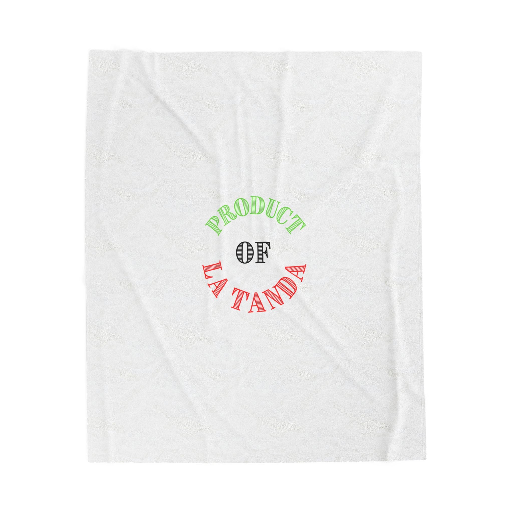 Plush Blanket — "Product of La Tanda" Lightweight Velveteen Throw