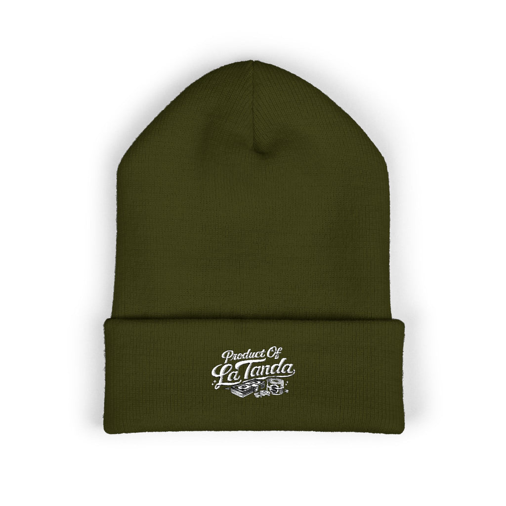 Classic Cuffed Beanie - "Product of La Tanda" Embroidered Warm Knit Hat