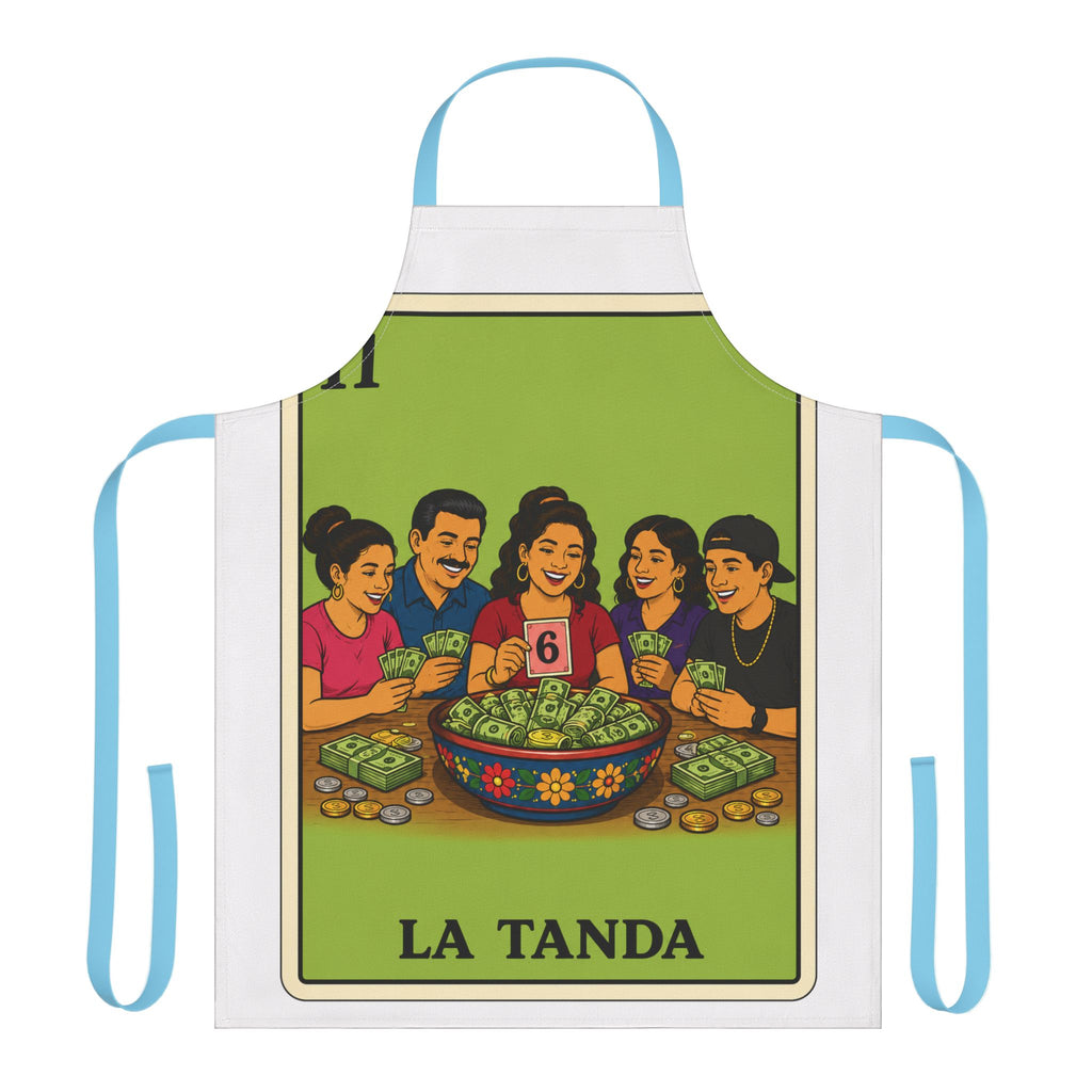 La Tanda Apron – Colorful Lotería Kitchen Apron for Family Gatherings